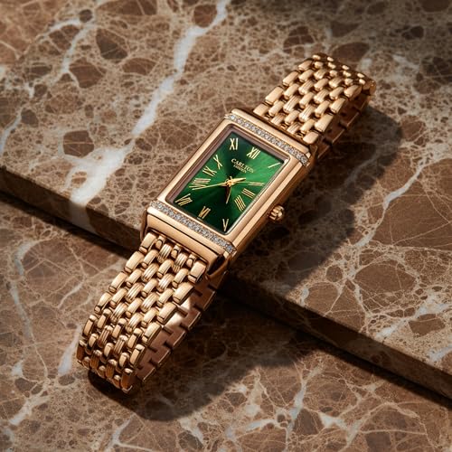 Image of Carlton London Women Amara Analog Watch, Rectangle Dial, Stainless Steel Strap, Quartz Movement, 30M Water Resistant, Casual Wear