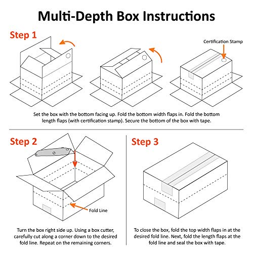 Image of Ship Now Supply SNMD141212 Multi-Depth Corrugated Boxes, 14 inchL x 12 inchW x 12 inchH, Kraft (Pack of 25)