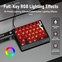 AJAZZ AK029 Wired Magnetic Switch One-Handed Gaming Keyboard, Hall Effect Rapid Trigger Mechanical Keypad, SOCD & DKS, 8KHz Polling Rate, 29 Keys Hot-Swappable Mini Keyboard for FPS Gamers, PC, Red – Ansicht 6
