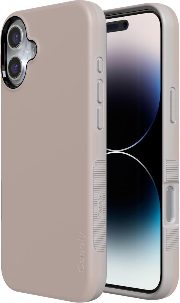 Casely iPhone 16 Case | Taupe on Nude | Calm Beige | Bold Protective Design | MagSafe Compatible Design