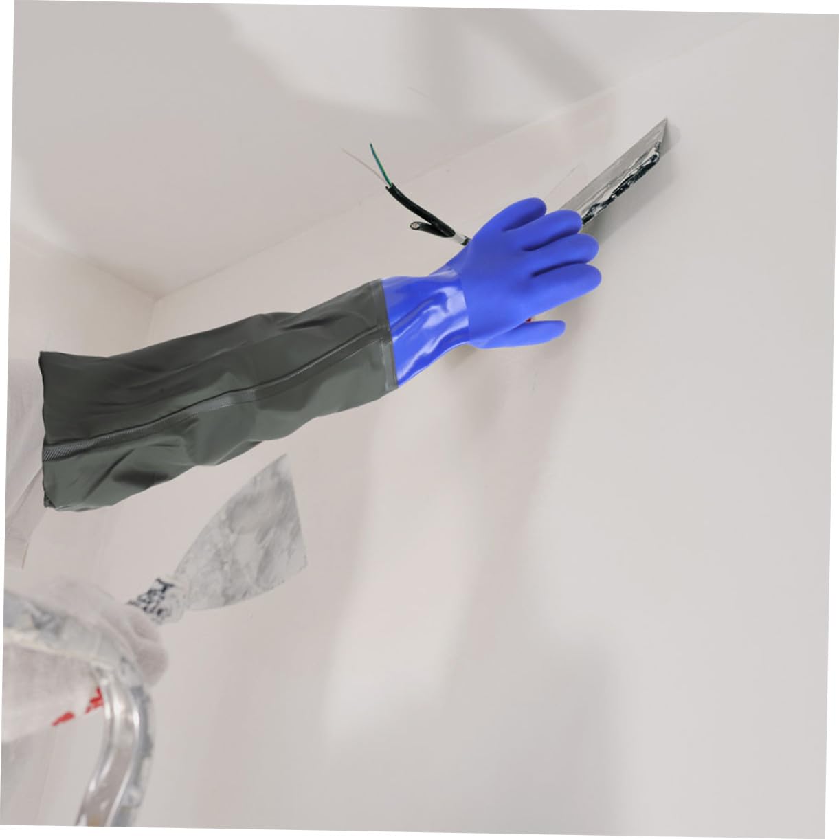 Ipetboom 2pares Guantes Largos Impermeables para Cocina Guantes de Goma Resistentes Codo para Lavar Platos y Cuidado de Peceras