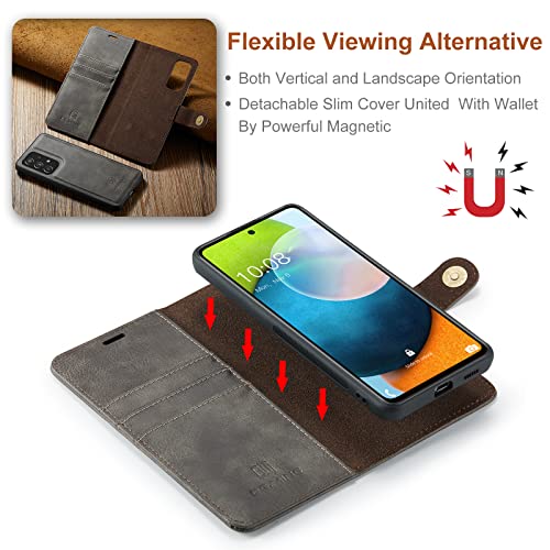Étui Galaxy A53 5G en cuir véritable gris combinant élégance et protection - 4