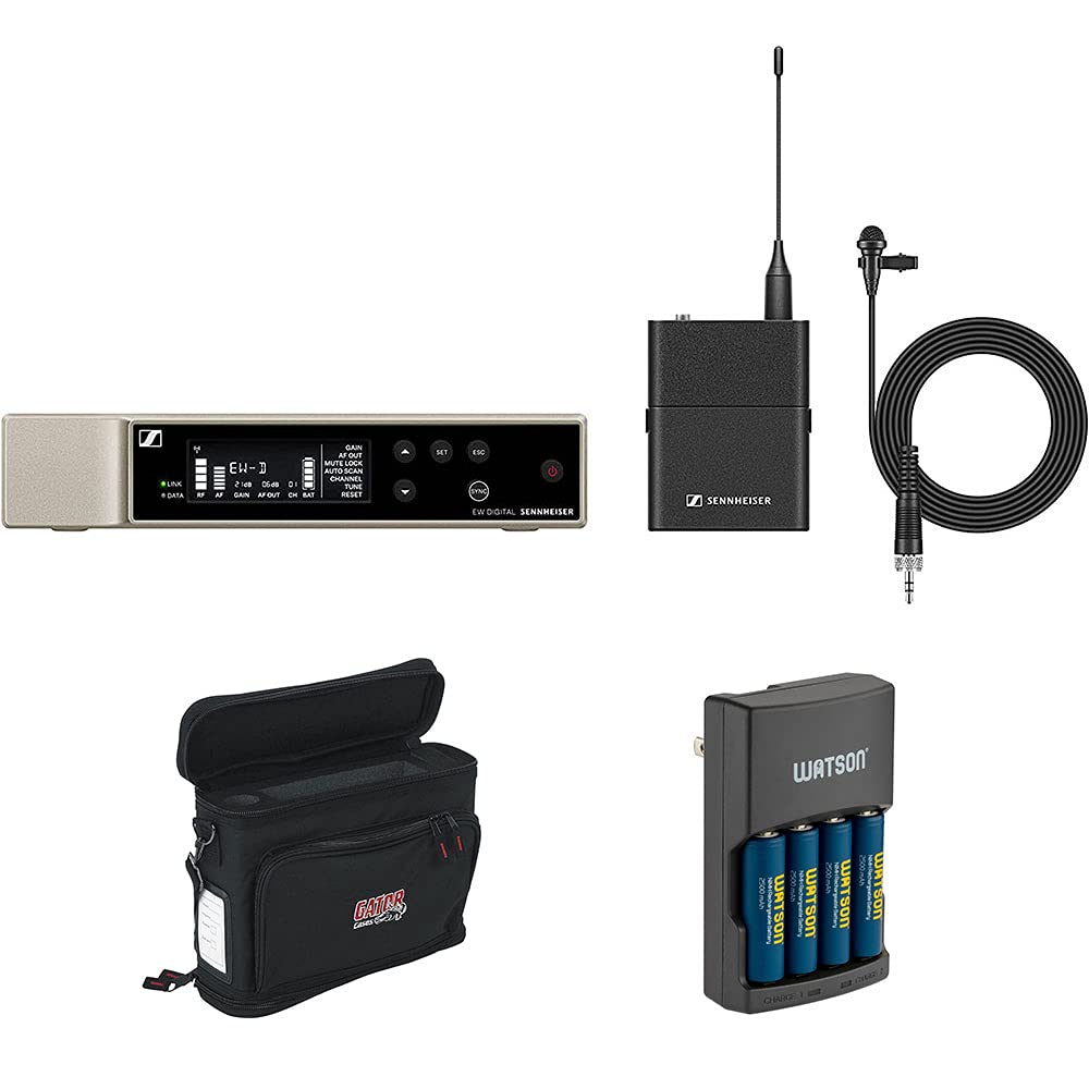 Sennheiser EW-D ME2 Set Digital Wireless Omni Lavalier Microphone System (R4-9: 552 to 607 MHz) Bundle with Rapid Charger and Wireless System Bag