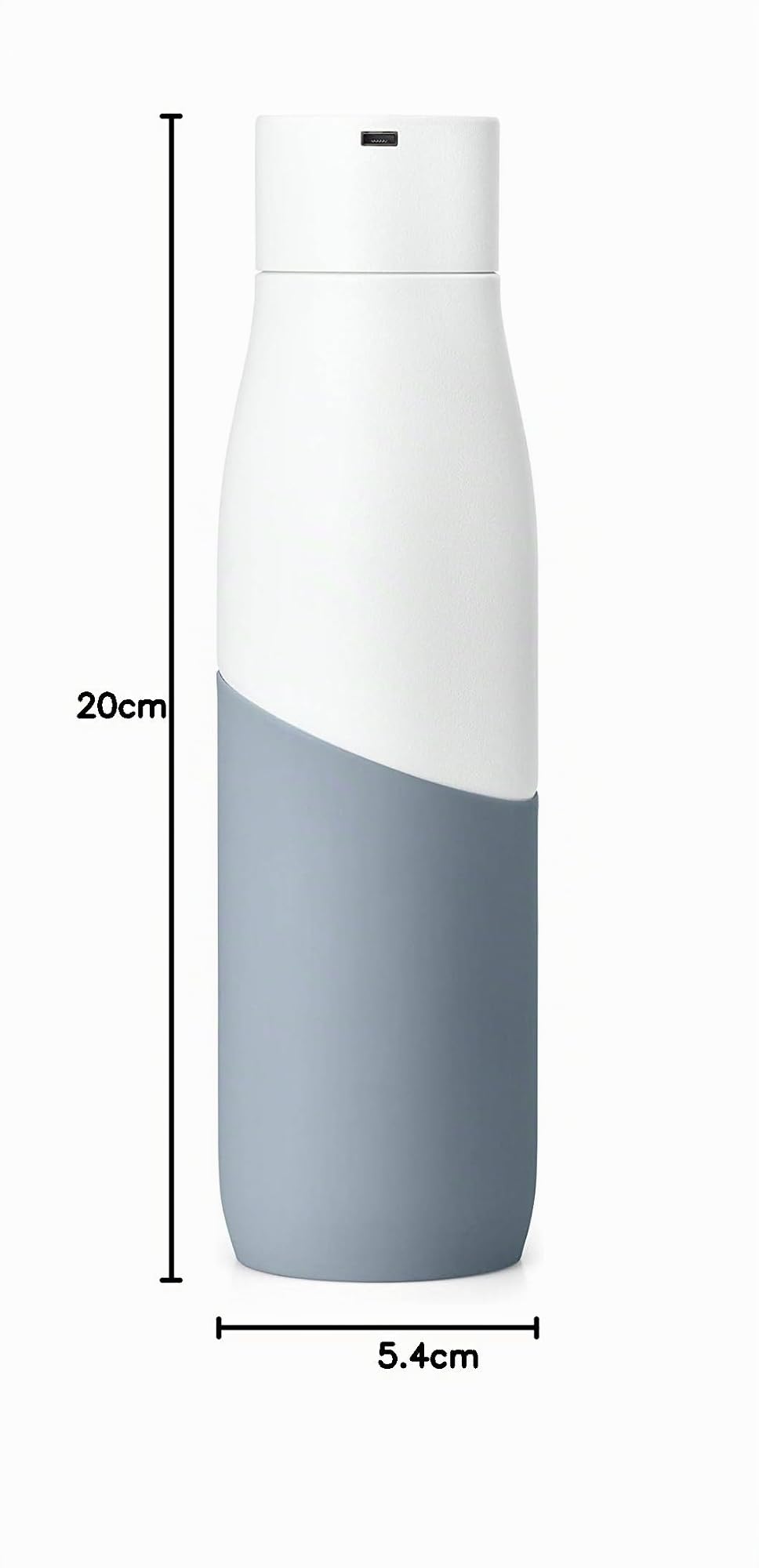 LARQ Movement PureVis 710ml – Borraccia purificante UV con autopulizia, Leggera in acciaio inox con rivestimento in silicone | Mantiene l’acqua fresca, Antiurto | Smart termica | White/Pebble