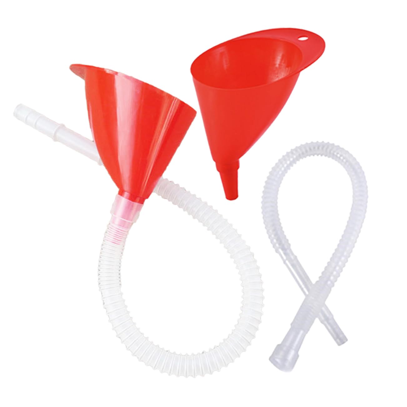 MAGICLULU 8 Juegos Embudo de relleno suministro de coche embudo de cuello largo automotor canalón del tanque de gasolina para el coche de aceite de e el plastico rojo