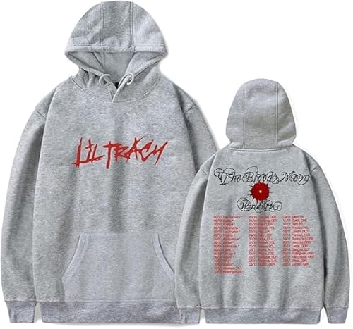 Photo de Lil Tracy Merch The Blood Moon Tour Sweat à capuche pour concert de musique pour homme/femme, 2, XL