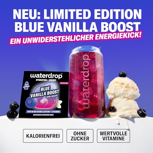 waterdrop® Microenergy Blue Vanilla – 12 Waterdrop Drops Würfel mit 90mg natürlichem Koffein… – Ansicht 2