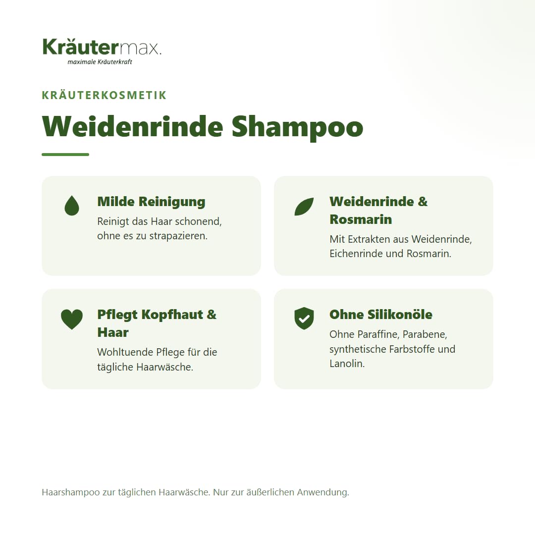 Kräutermax Weidenrinden Shampoo Läuse mit Weidenrinde Extrakt 1 x 1000 ml