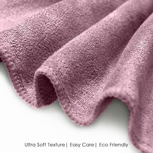 Image of HOUSSE Microfiber Face Towels | Ultra Absorbent, Odour-Free, Quick Dry 450 GSM Face Towel for Home, Gym, Travel, Running and Personal Use | 30x30 cm | Set of 4 in One Colour (Rose Taupe, Pack of 4)