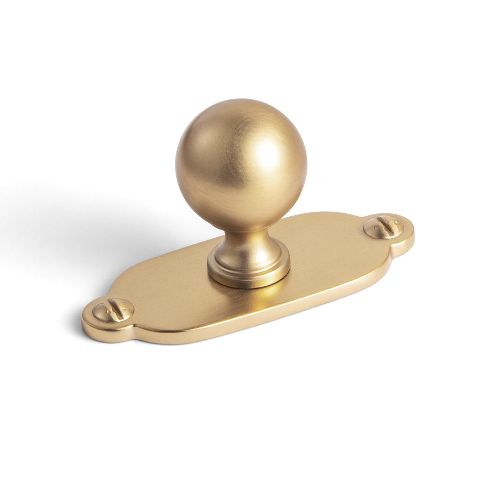 goo-ki 6 pack zinc alloy drawer knobs with screw accents backplate (oval)-0.94 inch (24mm) dia champagne bronze cabinet knob in modern style