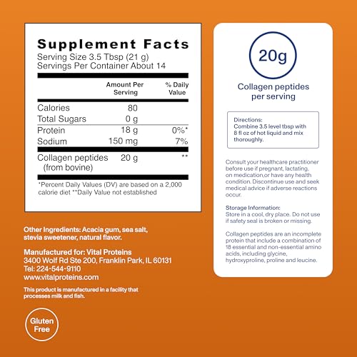 Image of Vital Proteins Pumpkin Spice Collagen Peptides, 20g Collagen Peptides, Healthy Hair, Skin, Nails & Joints