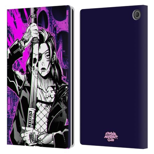 Étui portefeuille en cuir Amazon Fire Max 11 étui de protection à clapet Cyber Mort