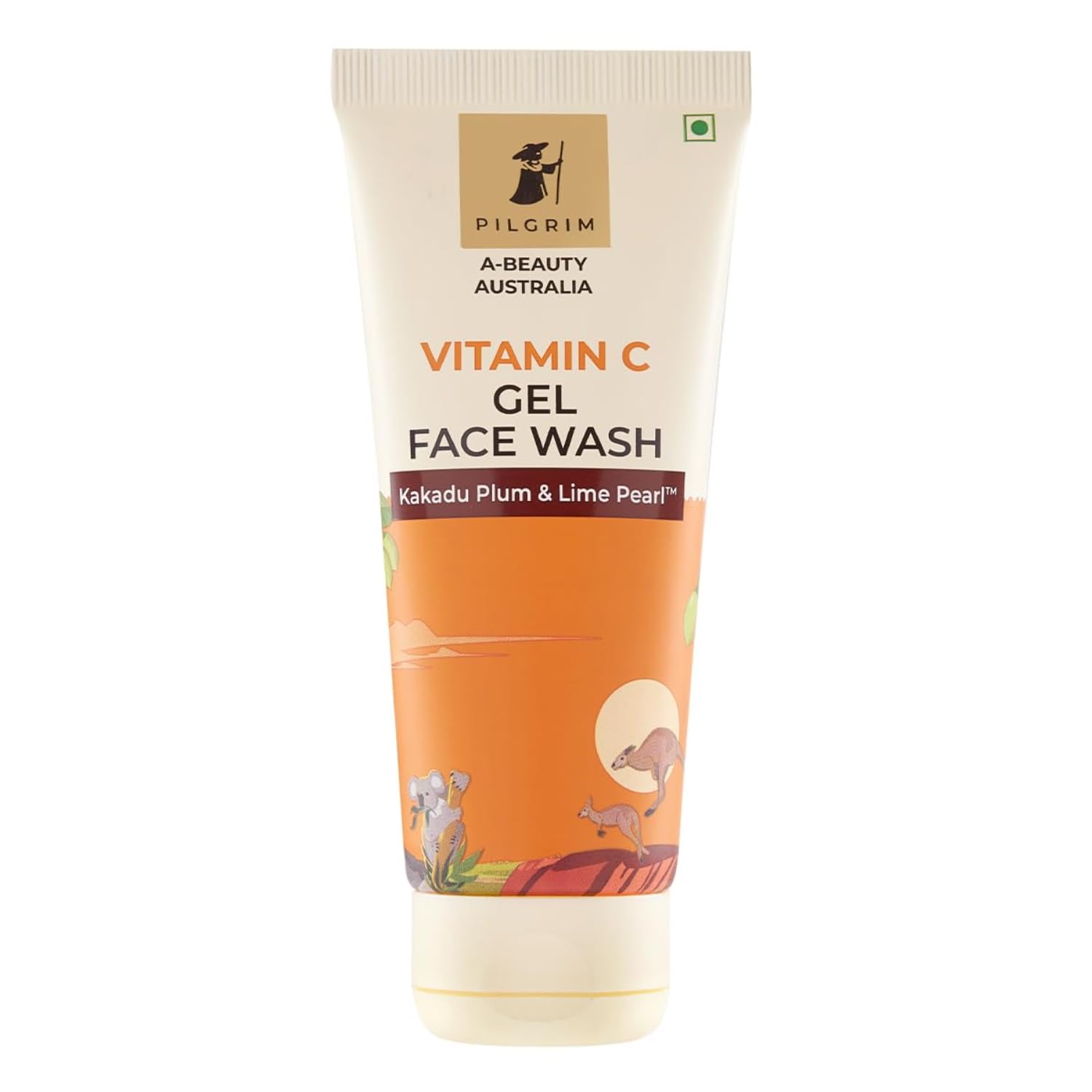 Pilgrim Vitamin C Gel Face Wash | Gentle Daily Cleanser with Kakadu Plum & Lime Pearl | Exfoliates, Unclogs Pores & Removes Impurities | Controls Oil & Reduces Blemishes | 3.38 Fl Oz (100ml)