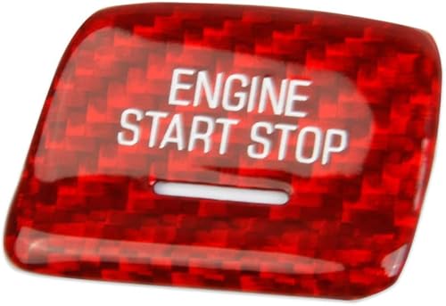 Tapacubos de botón de arranque y parada de motor de fibra de carbono roja para Chevrolet Corvette C7 2014-2019