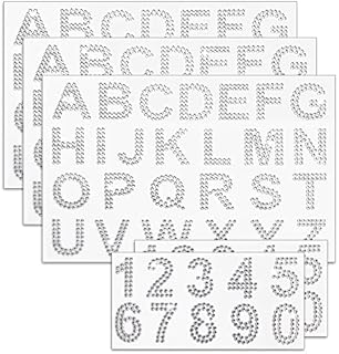 Prasacco 98 Pcs Glitter Letter Stickers Number Stickers, Rhinestone Letter Stickers Alphabet Stickers Silver Letter Stickers Cute Shiny Letters Stickers for DIY Crafts