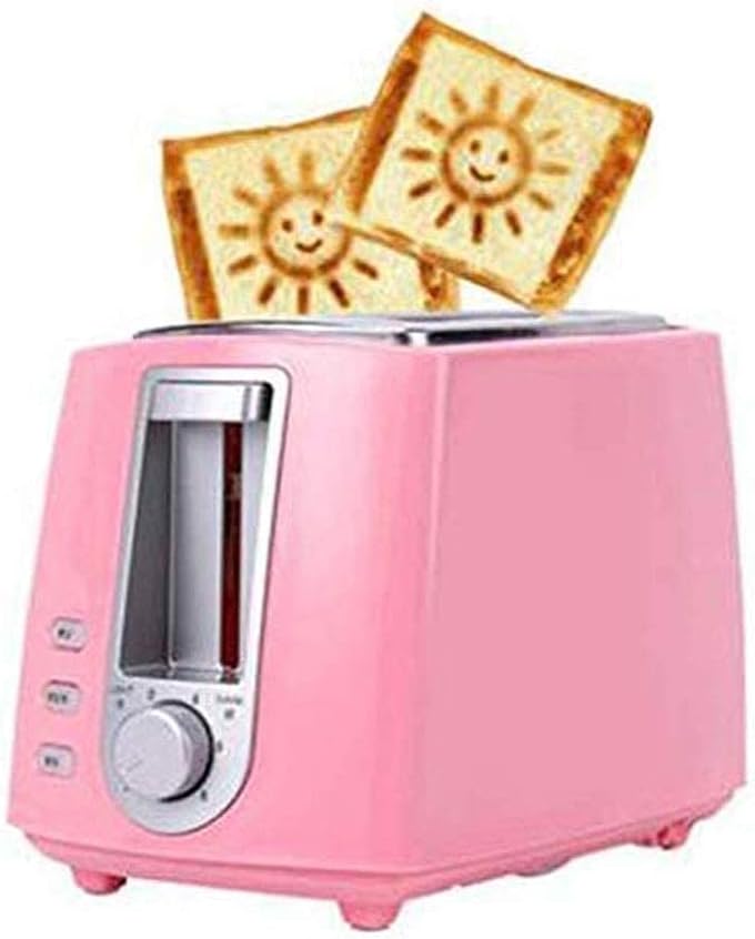 2 Slice Extra Wide Slot Easy Toaster with Cool Touch and Defrost Feature, for Bagels, Specialty Breads,Other Baked Goods (Color : Pink) (Pink)
