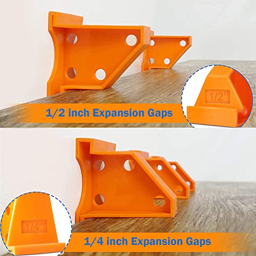 Upgraded 40 Pcs Flooring Spacers,Flooring Installation Tool Kit,With 1/4” & 1/2” Gap,For Installing Laminate Wood,Vinyl Plank,Hardwood,Lvt,Bamboo,Subfloor Panels,Or Any Floating Floor Material Orange #TOP2