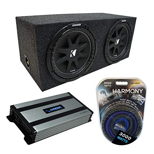 Harmony Audio Kicker Bundle Compatible with Universal Vehicles CompC Dual 12