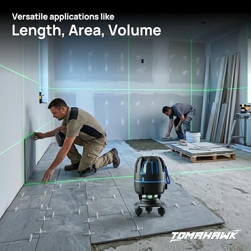 Image of TOMAHAWK TLL-8-8 Line laser cross line leveller, Self-Levelling, IP54 Dustproof, 卤1 mm Accuracy With Rechargeable Batteries, Ideal for Construction and Indoor Use