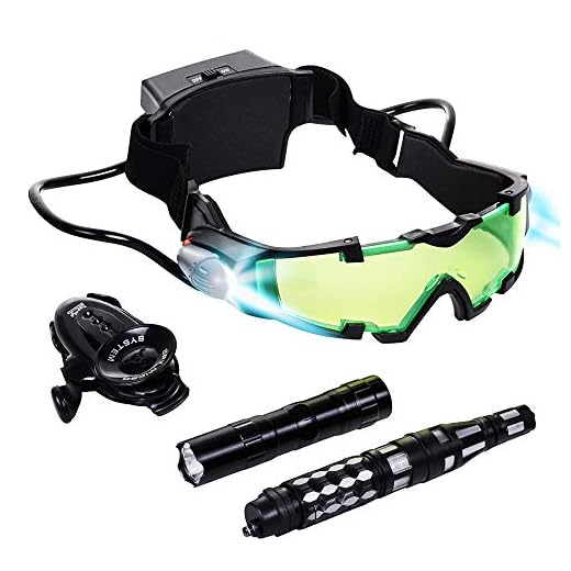 Dazmers Spy Gear Set for Kids Night Vision Goggles, Invisible Ink Pen, Flashlight, Micro Listener Equipment - Gadgets for Kids X Glasses Surveillance Toys for Kids 8-12