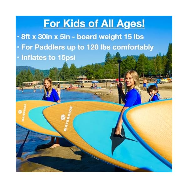 Kids Paddle Board Waterkids 8ft 'Stingray' Inflatable Paddle Board & Accessory Package for Children Inflatable Kids Stand Up Paddle Board - Image 5