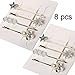 8 Pack Bobby Pins Silver Metal Crystal Pearl Bobby Grips Pin Hair Clips for Womens Girls