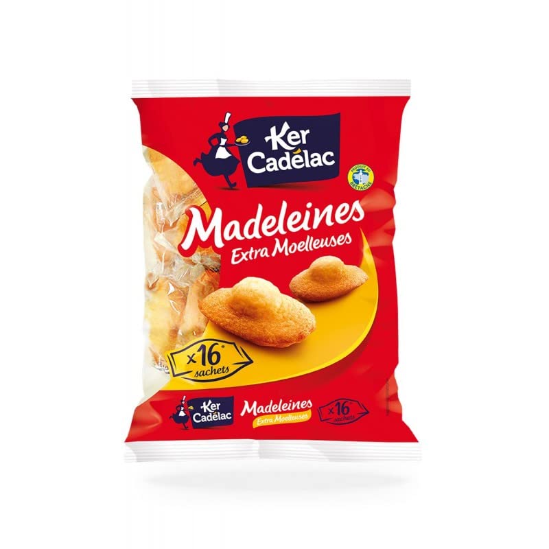 MADELEINES X16 EMBALLAGE INDIVIDUEL 400G, KER CADELAC, LOT DE 4