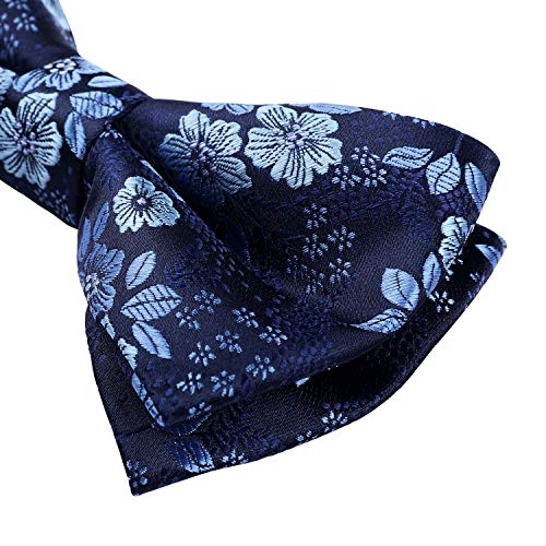 Image of HISDERN Bow Ties for Men Pretied Bowties Classic Formal Business Bow Tie Adjustable Tuxedo Bowtie for Wedding Party