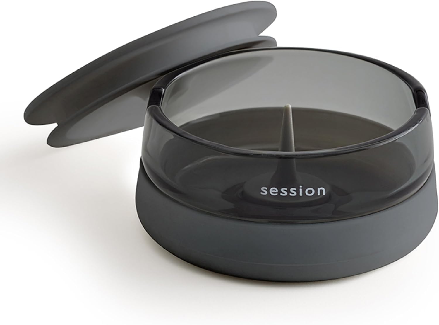 Session Goods Ashtray with Silicone Lid - Outdoor Ashtray with Replaceable Design Made with Premium Borosilicate Glass Material, Portable and Easy to Clean - Ideal for Indoor & Outdoor