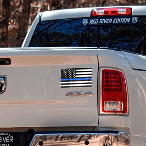 Us Flag First Responders, Thin Blue Line Flag & Thin Red Line Flag, Police & Firefighter Flag Decal For Cars & Trucks, 5 X 3 Inches American Usa Flag Sticker Honoring First Responders, Law Enforcement Vinyl Waterproof & Weatherproof Bumper Sticker (3-Pack) #TOP3