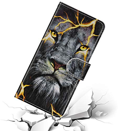 Urhause Case Compatibel met Huawei Enjoy 9S Case Glossy PU Lederen Portemonnee Cover met Kaartsleuven Cover Leeuw… - Image 6