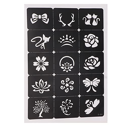 La Mejor Recopilación de Patrones y plantillas los 10 mejores. 43 Plantillas de Tatuajes Temporales, 204 Patrones Plantilla de Arte Corporal Hueca Reutilizable para Cosplay Halloween (28 X 21,8 cm)