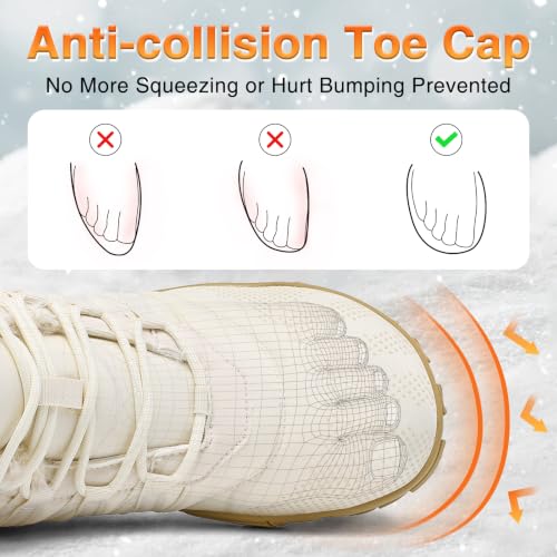 Image of Womens Mens Barefoot Boots Shoes Minimalist Winter Snow Boots Warm Ankle Booties Zero Drop Sole Wide Toe Box Slip on Sneakers