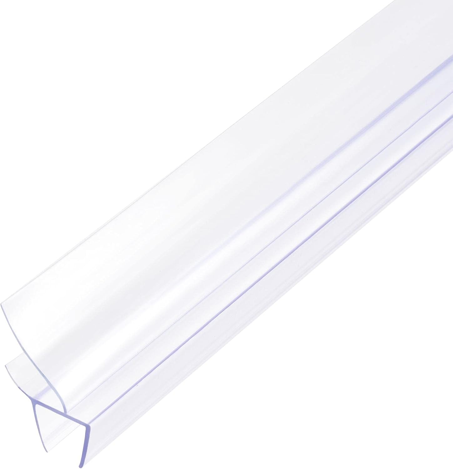 uxcell Frameless Glass Shower Door Sweep, 27.56" Long, with 1"(25mm) Drip Rail - 1/2"(12mm) Glass, H-Type Door Bottom Side Seal Strip