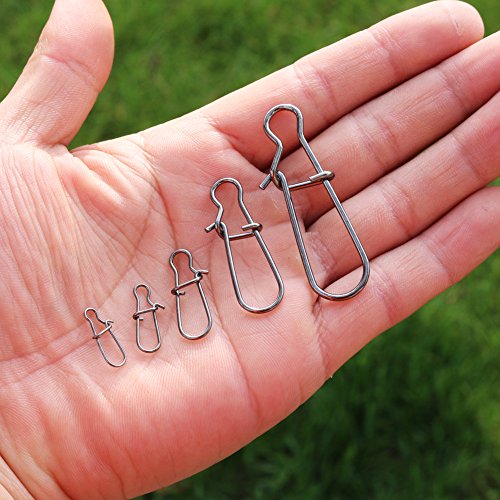 Sougayilang 100Pcs Strong Nice Swivels Lock Snaps For Fishing Freshwater Saltwater Rings Fishing Connector (#1-40Lbs) #TOP5
