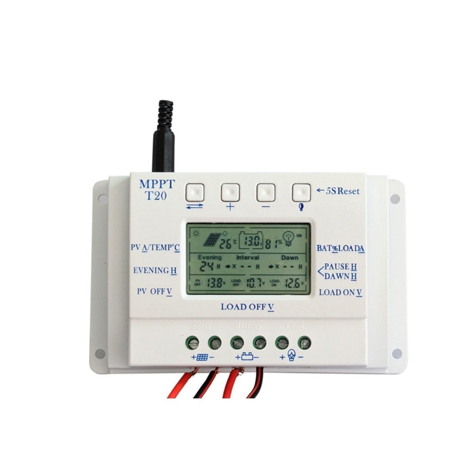 LNHHG Solar Controller Pwm 12/24V 20A Zero Level Solar Charging Street Light Controller T20