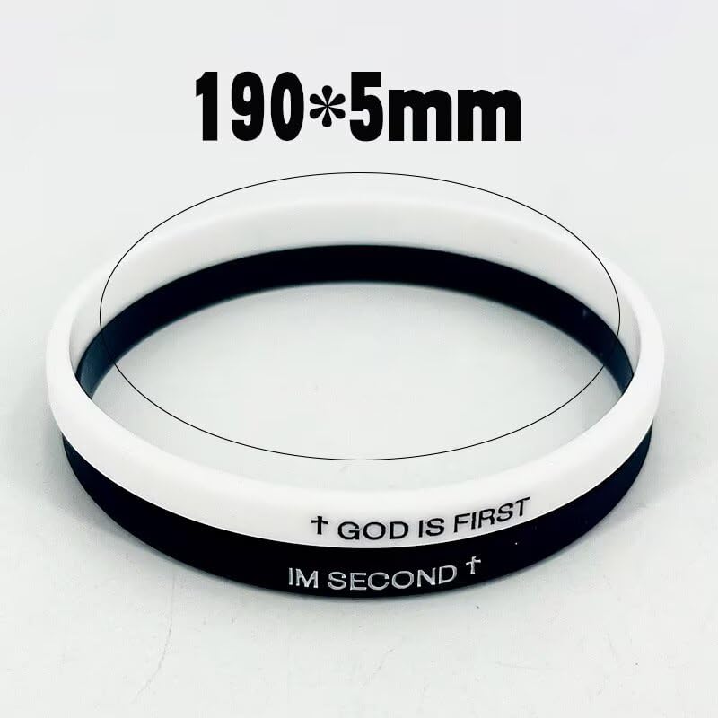 Pulsera Blue Drop GOD IS FIRST de silicona para mujer y hombre miniatura 2