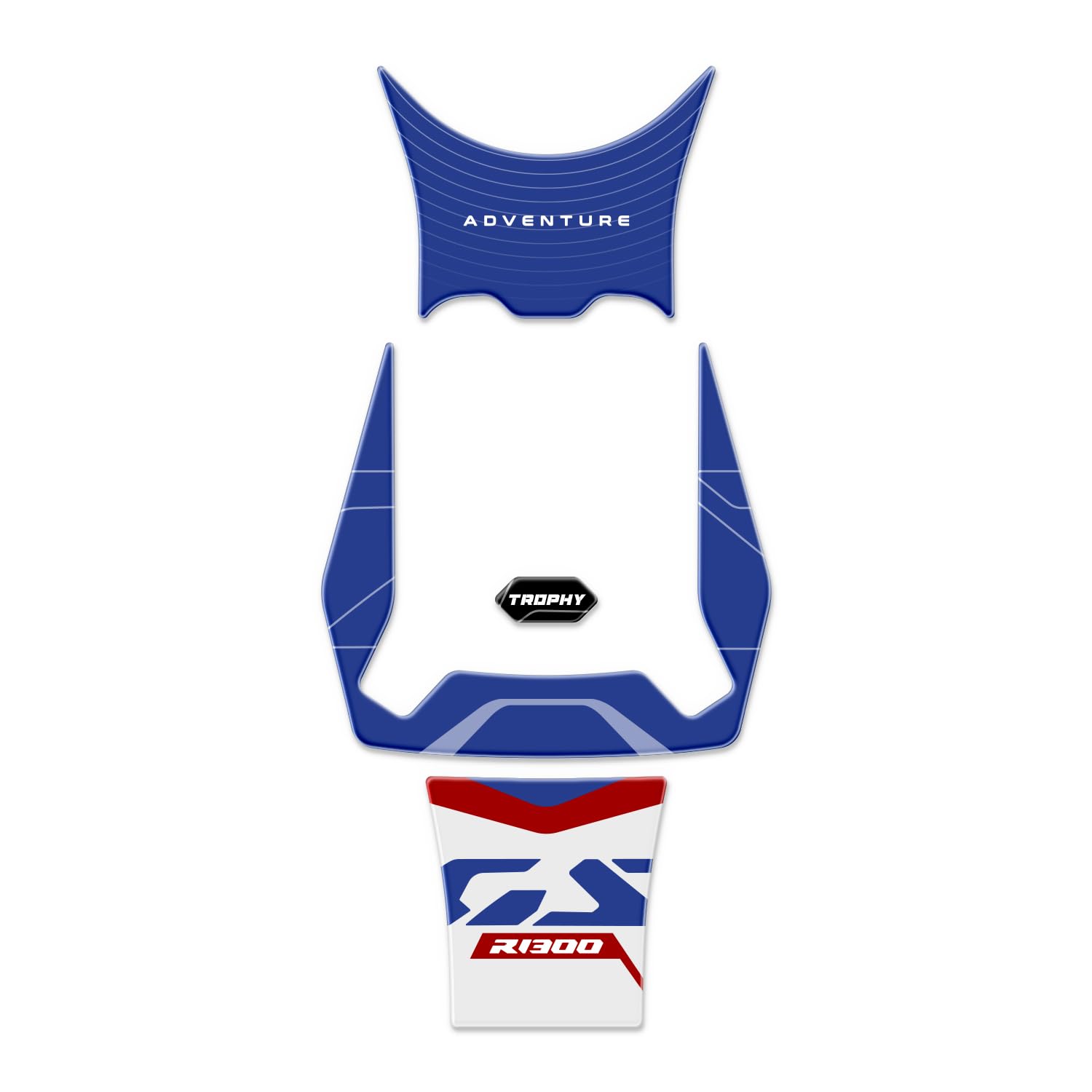 Az Graphishop Paraserbatoio in Resina Effetto 3D Compatibile Con Bmw R 1300 GS Adventure Protezione da urti e graffi Tankpad Made in Italy FM-1144 (Trophy)