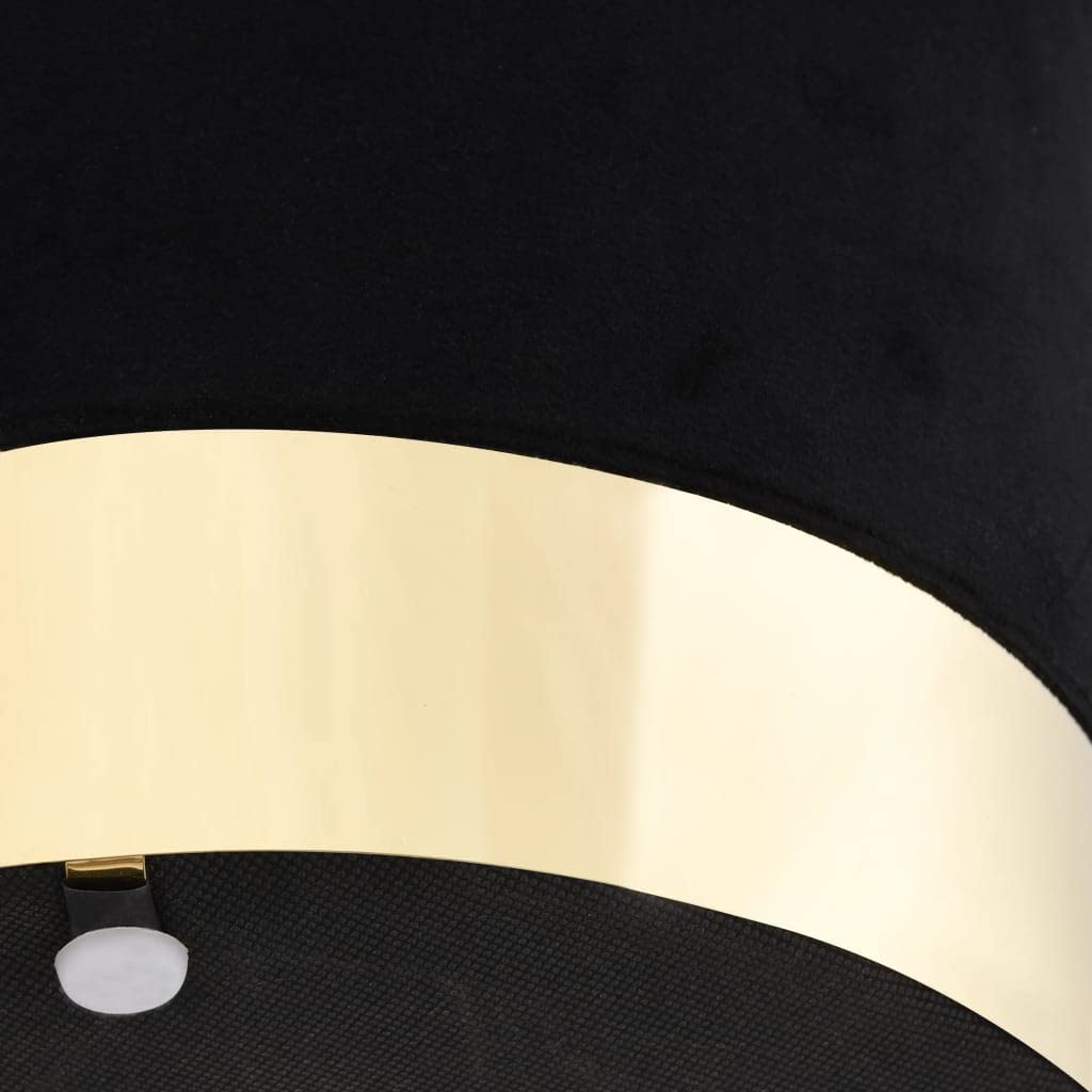 Elegante pouf in velluto nero e oro – pouf in schiuma morbida con base in metallo, poggiapiedi moderno e elegante accento tavolino da caffè per arredamento di lusso e interni eleganti