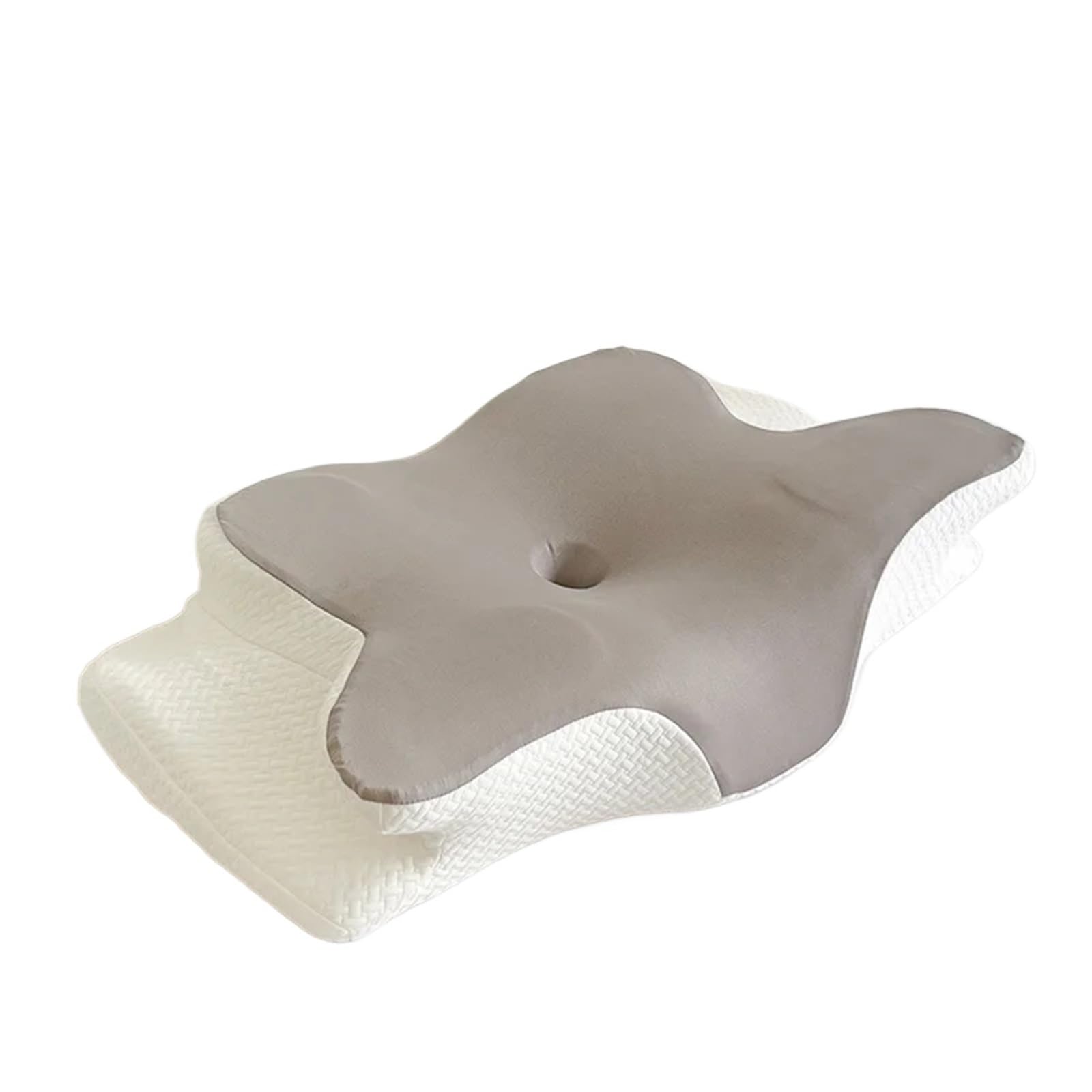 Dvmsief White Ash Latex Pillow Special-Shaped Horn Pillow, Butterfly Memory Cotton Slow Rebound Neck Protection Sleep(White Ash)