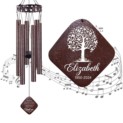 Image of ASTARIN Personalized Memorial Wind Chimes, Customized Wind Chime for Loss of Loved One /Mother /Father, Wind Chimes for Outside Garden Decoration, Sympathy Gifts for Women /Man