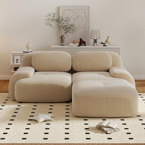 Canapé angle convertible 208 cm velours côtelé Yihomfy