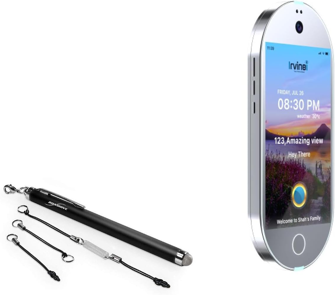 BoxWave Stylus Pen Compatible with IRVINEi AI-Powered Security System – EverTouch Capacitive Stylus, Fiber Tip Capacitive Stylus Pen – Jet Black