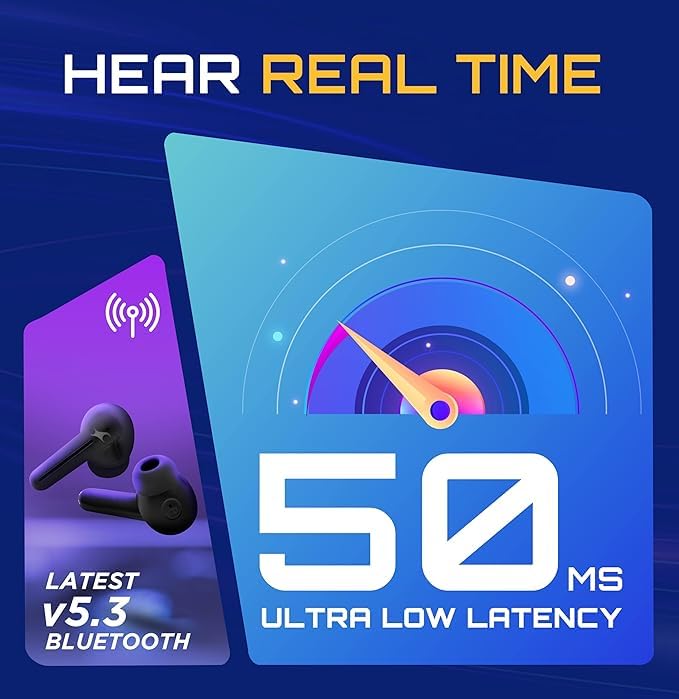 Image of Fastrack Fpods(New Launch) FX100 Bluetooth TWS In-Ear Earbuds with 40 Hrs Playtime|BT V5.3|13mm Extra Deep Bass Drivers|Quad Mic ENC for Clear Calls|Ultra Low 50ms Latency Gaming Mode|NitroFast Charge