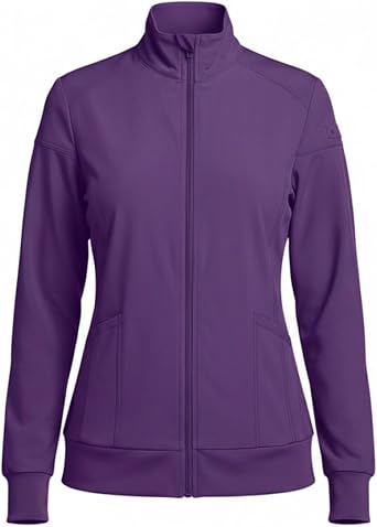 Natural Uniforms Womens Zip-Front Warm-Up Jacket 4-Way Stretch, Moisture-Wicking, Contemporary FitMedical Scrubs Jacket