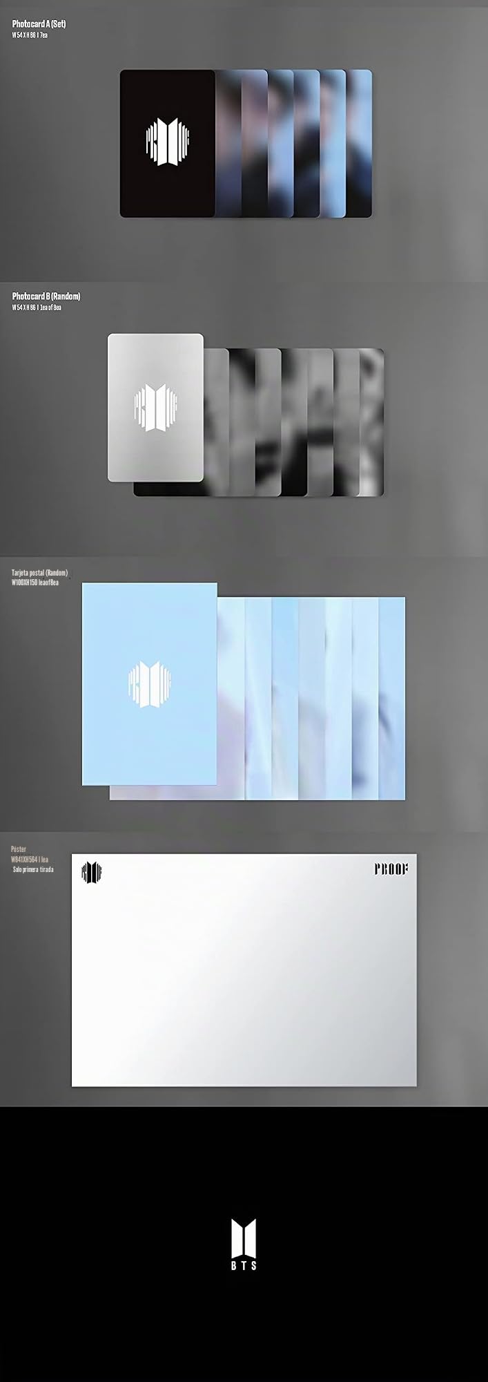Big Hit Entertainment BHE0117 BTS BANGTAN BOYS Proof Standard + Compact Edition Set [BTS Anthology Album] 6 CD + 1 póster plegable + juego de tarjetas fotográficas adicionales 188 x 250 x 59 mm