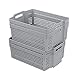 Mayish Panier de rangement en plastique Gris, 14 Litre, Lot de 4