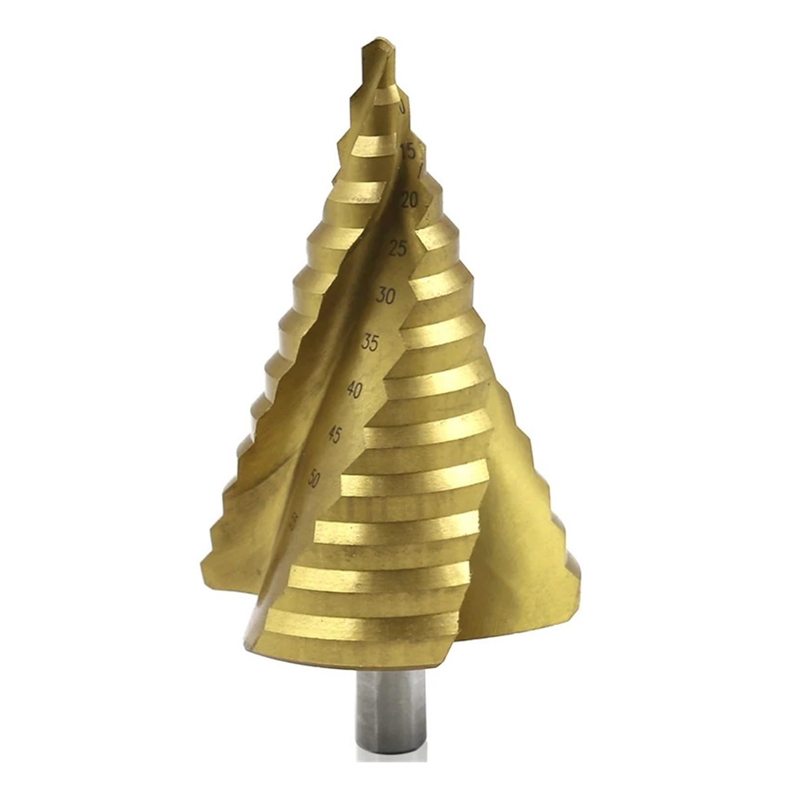 Punta rivestita for trapano a gradini con scanalatura a spirale Hss da 1 pz, cono in metallo triplo con gambo triangolare da 6-65 mm