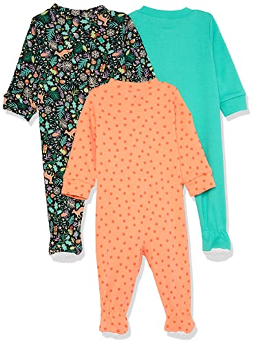 Amazon Essentials Unisex Babies' Snug-Fit Cotton Footed Sleeper Pajamas, Folkloric/Christmas Print/Dots, 12 Months #TOP1