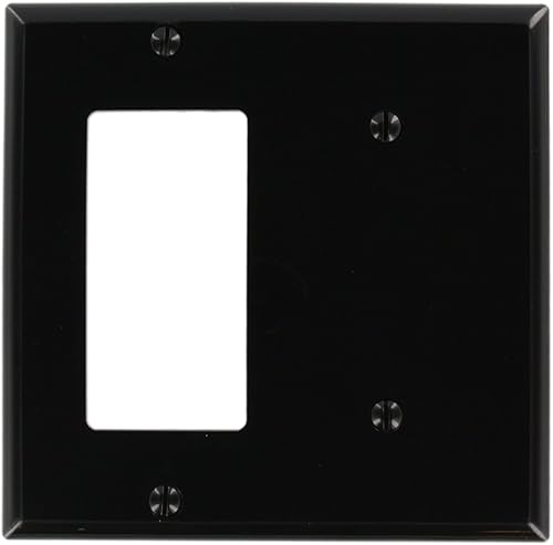 Miniatura 6 de Leviton DecoraICFT - Placa de pared para combinación de dispositivos de 2 unidades, 1 blanco, tamaño estándar, 80708-I